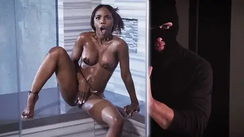 Black with pierced nips is caught by a thief