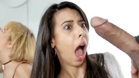 Dark-haired and a light-haired are sharing peckers in a fourway