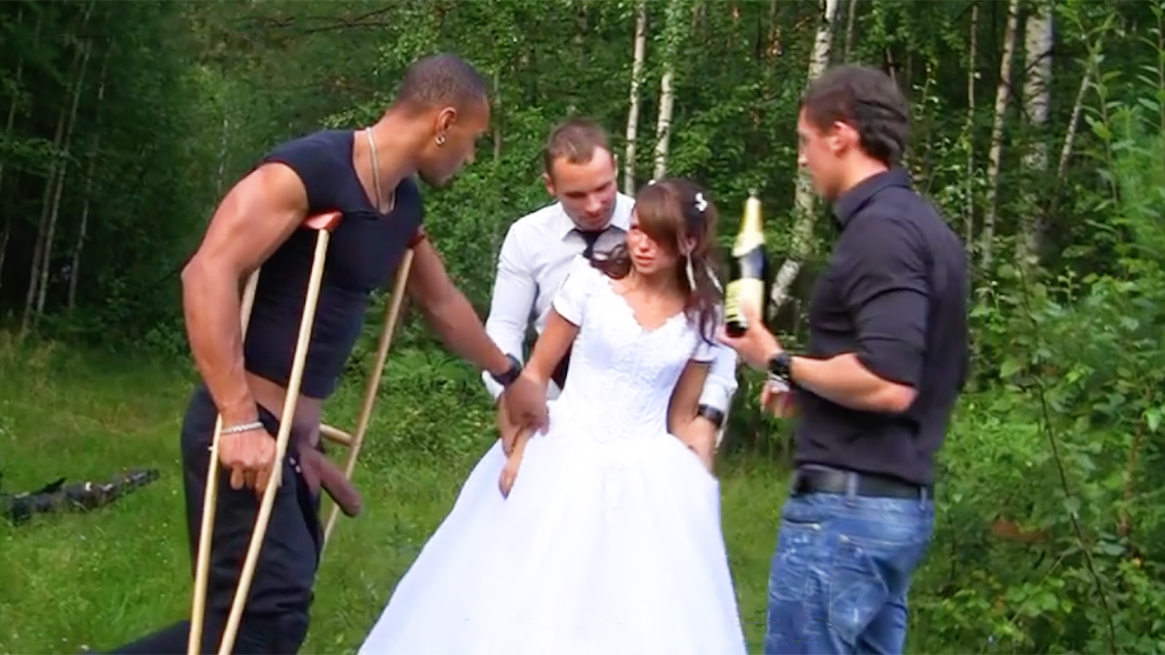 Wearing Her Wedding Dress While Having A Group Party