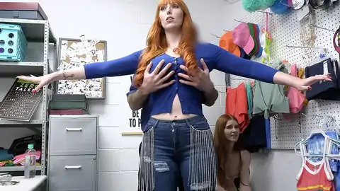 two redheads are having an FFM 3 way with the officer