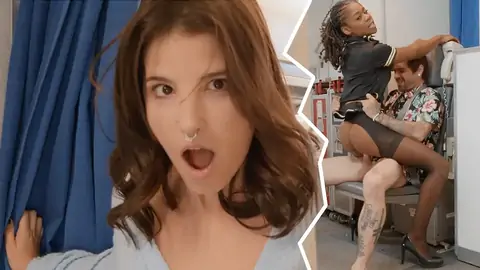 Dark-Haired is surprised, but stewardess glad to ravaged