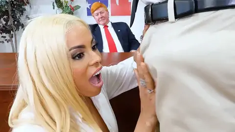 Immense-Boobed Latina is in the office in an HARD-CORE parody