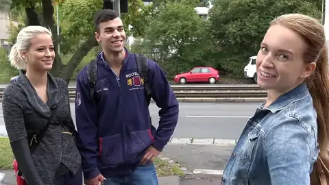 Czech sauna features one boy and two teen ladies