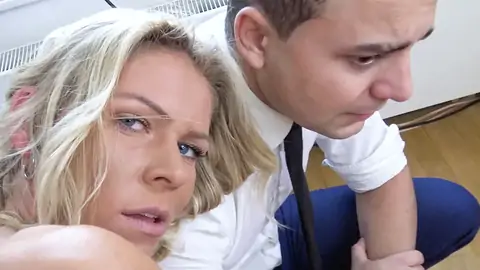 Wearing a wedding dress and white stockings for the cuck fun