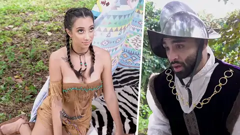 Outdoors screw-out for a lady cosplaying as an Indian