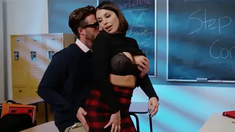 Insatiable professor has shag-a-thon in the standing doggie-style stance